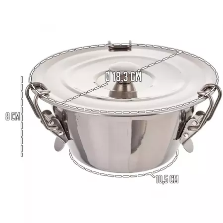 Flanera Cónica Acero Inoxidable con Tapa Hermética 18 cm