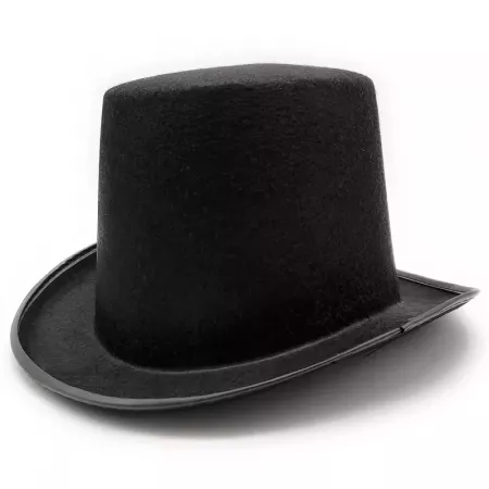 Sombrero Chistera Negro de Fieltro Clásico para Carnavales Sombrero Chistera Negro de Fieltro Clásico para Carnavales