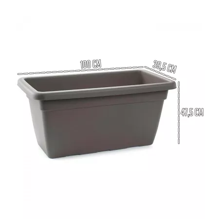 Tradineur - Jardinera de plástico sin Plato - 100 cm - Agujeros de drenaje - Modelo PLFT - Forma Rectangular - Ideal para decora
