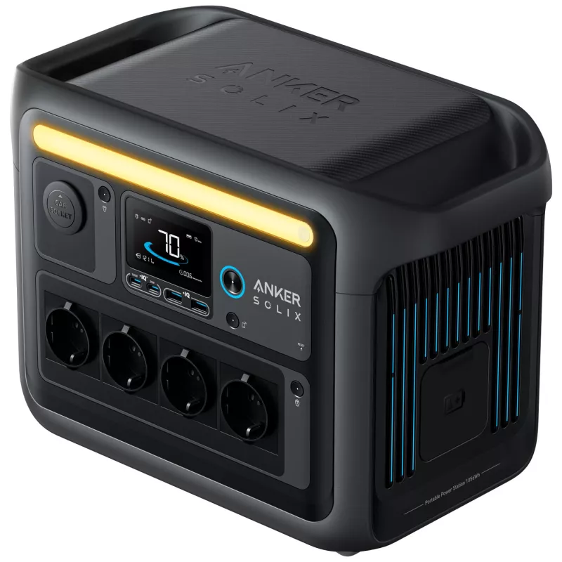 Anker SOLIX - Estación de energía portátil C1000X - Batería LiFePO4 de 1056Wh (330,000 mAh), 1800W (sobrecarga de 2400W), Carga completa 58 min Anker SOLIX - Estación de energía portátil C1000X - Batería LiFePO4 de 1056Wh (330,000 mAh), 1800W (sobrecarga de 2400W), Carga completa 58 min