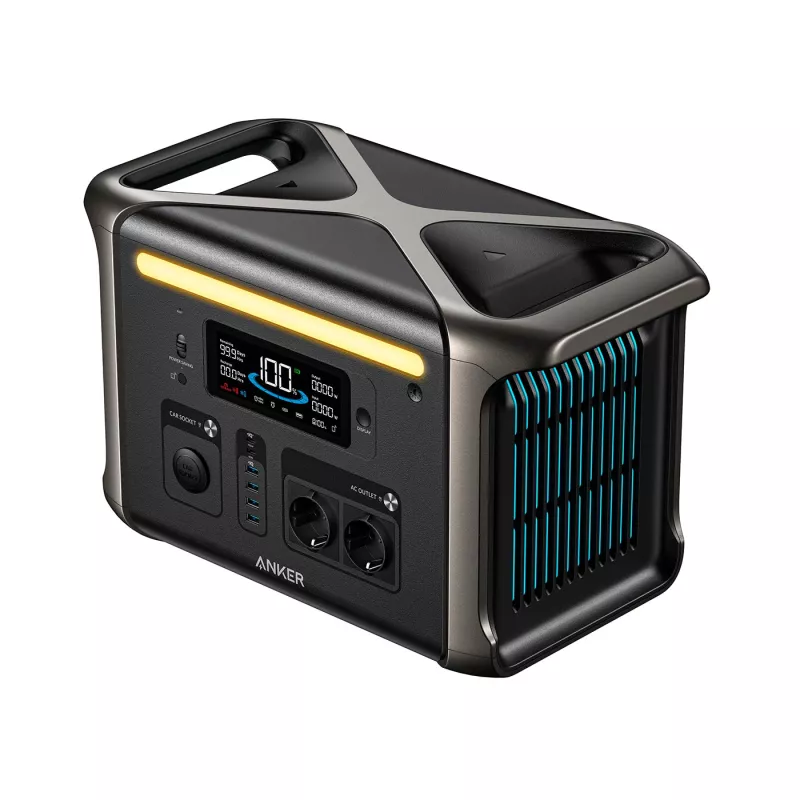 Anker SOLIX - Estación de energía portátil F1500 - Batería LiFePO4 de 1056Wh (480,000 mAh), 1800W (sobrecarga de 2400W), Carga 80% en 1,4 H Anker SOLIX - Estación de energía portátil F1500 - Batería LiFePO4 de 1056Wh (480,000 mAh), 1800W (sobrecarga de 2400W), Carga 80% en 1,4 H
