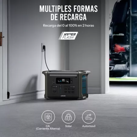 Anker SOLIX - Estación de energía portátil F1500 - Batería LiFePO4 de 1056Wh (480,000 mAh), 1800W (sobrecarga de 2400W), Carga 80% en 1,4 H Anker SOLIX - Estación de energía portátil F1500 - Batería LiFePO4 de 1056Wh (480,000 mAh), 1800W (sobrecarga de 2400W), Carga 80% en 1,4 H