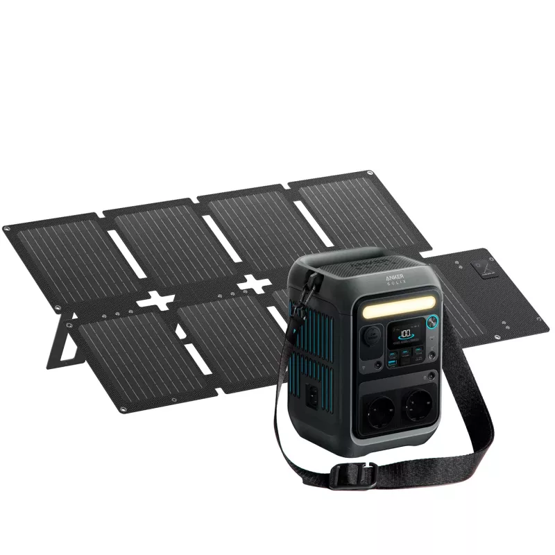 Anker SOLIX - Estación de energía portátil C300X y Panel Solar Portátil PS60 - Batería LiFePO4 de 288Wh, 300W (sobrecarga de 600W) carga rápida de 140W Anker SOLIX - Estación de energía portátil C300X y Panel Solar Portátil PS60 - Batería LiFePO4 de 288Wh, 300W (sobrecarga de 600W) carga rápida de 140W