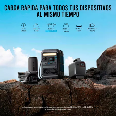 Anker SOLIX - Estación de energía portátil C300X y Panel Solar Portátil PS60 - Batería LiFePO4 de 288Wh, 300W (sobrecarga de 600W) carga rápida de 140W Anker SOLIX - Estación de energía portátil C300X y Panel Solar Portátil PS60 - Batería LiFePO4 de 288Wh, 300W (sobrecarga de 600W) carga rápida de 140W