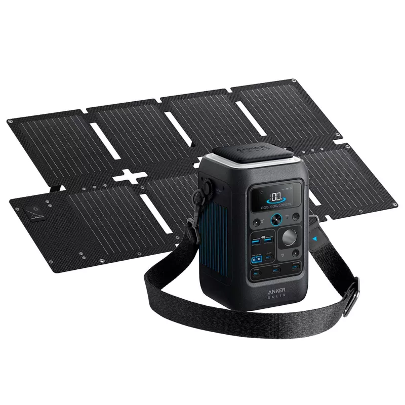 Anker SOLIX - Estación de energía portátil C300X DC y Panel Solar Portátil PS60 - Batería LiFePO4 de 288Wh, 300W (sobrecarga de 600W) carga rápida de 140W Anker SOLIX - Estación de energía portátil C300X DC y Panel Solar Portátil PS60 - Batería LiFePO4 de 288Wh, 300W (sobrecarga de 600W) carga rápida de 140W