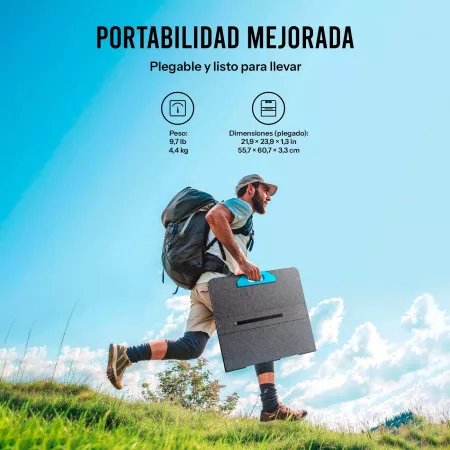 Anker SOLIX - Panel Solar Plegable PS100 - 300W - IP67 A prueba de agua y polvo - 4 ángulos ajustables