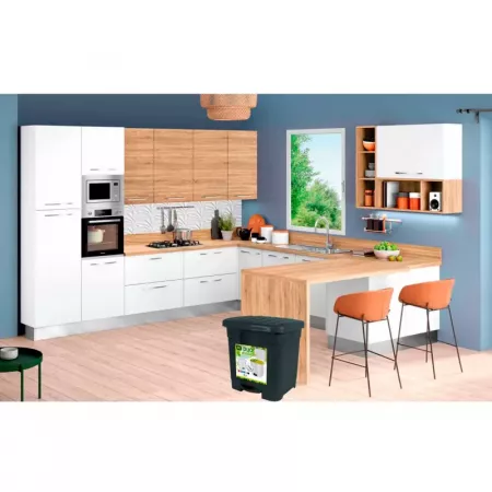 Cubo Ecológico 46L con Pedal y Separador para 2 Bolsas Cubo Ecológico 46L con Pedal y Separador para 2 Bolsas