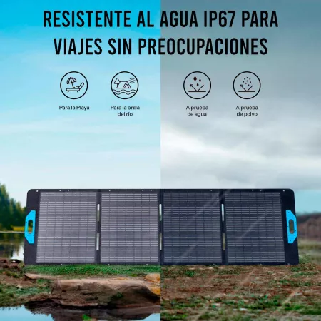 Anker SOLIX - Panel Solar Plegable PS200 - 200W - IP67 A prueba de agua y polvo - 4 ángulos ajustables