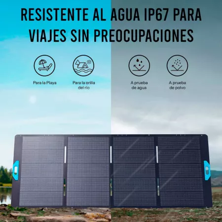 Anker SOLIX - Panel Solar Plegable PS400 - 400W - IP67 A prueba de agua y polvo - 4 ángulos ajustables