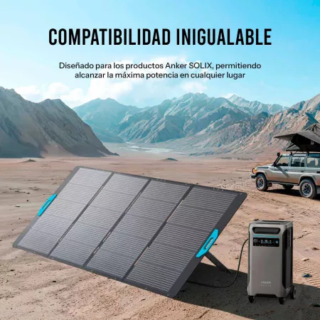 Anker SOLIX - Panel Solar Plegable PS400 - 400W - IP67 A prueba de agua y polvo - 4 ángulos ajustables