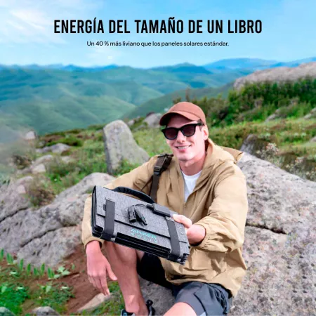 Anker SOLIX - Panel Solar Portátil PS60 - 60W - IP67 A prueba de agua y polvo - Ultra Ligero (1,77 kg)