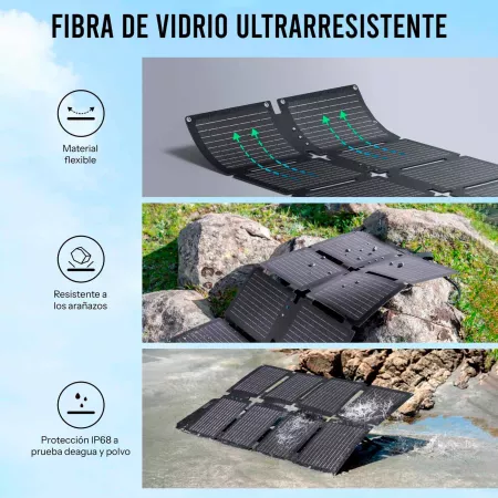 Anker SOLIX - Panel Solar Portátil PS60 - 60W - IP67 A prueba de agua y polvo - Ultra Ligero (1,77 kg)