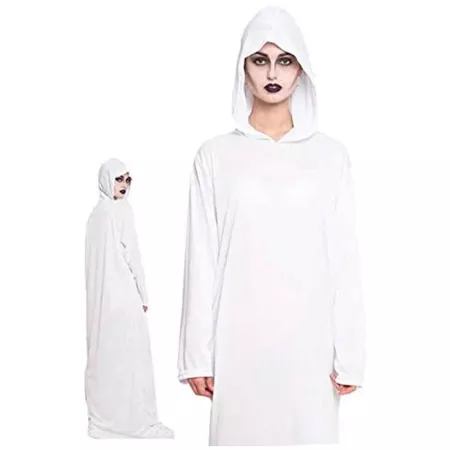 Túnica Blanca XL con Capucha – Perfecta para Halloween y Carnaval
