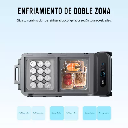 Anker SOLIX - Nevera eléctrica portátil Everfrost 2 - 58 L - 2 Baterías de 288Wh – Alimentación por CA/CC o Solar, Doble Compartimento - -20 ºC a 20 ºC Anker SOLIX - Nevera eléctrica portátil Everfrost 2 - 58 L - 2 Baterías de 288Wh – Alimentación por CA/CC o Solar, Doble Compartimento - -20 ºC a 20 ºC