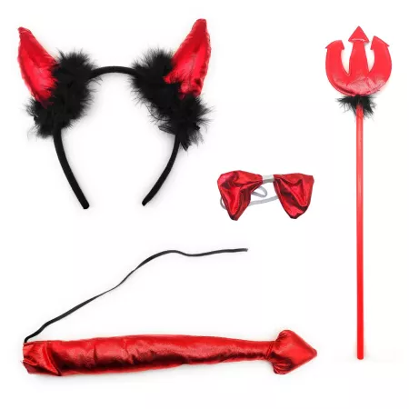 Set Demonio y Diablesa Rojo Adulto - Halloween y Carnaval