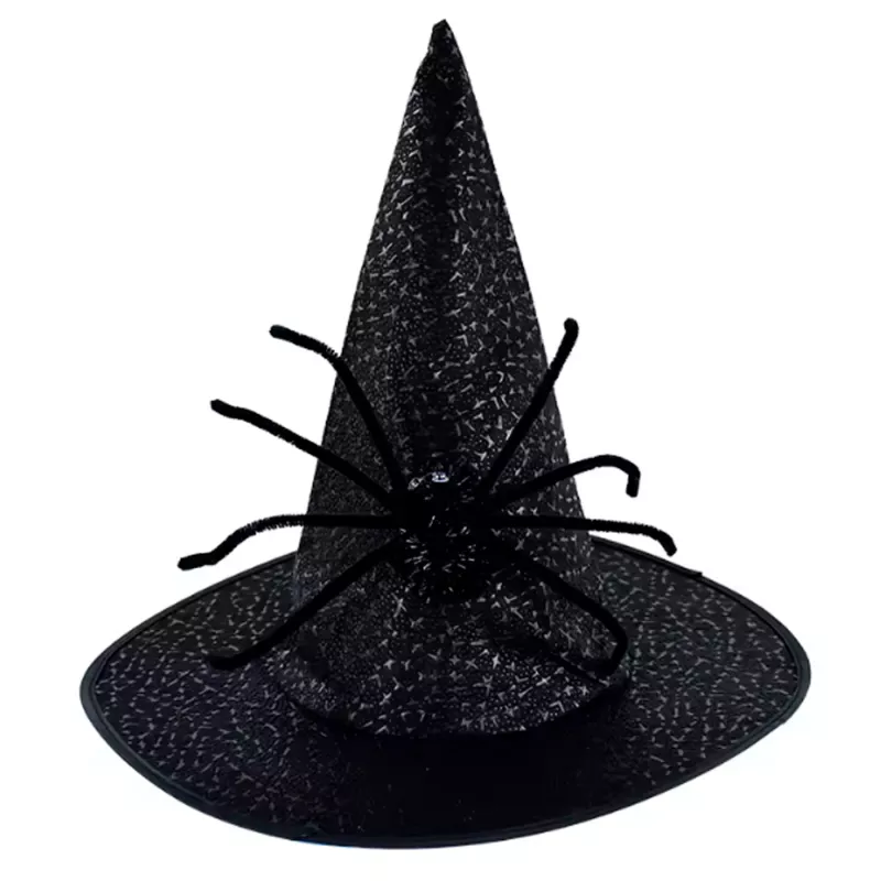 Gorro de Bruja Halloween Negro con Araña - 38,5 cm Gorro de Bruja Halloween Negro con Araña - 38,5 cm