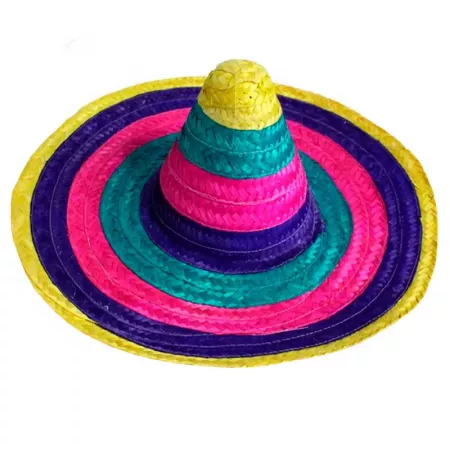 Sombrero mexicano multicolor de paja, ligero y resistente Sombrero mexicano multicolor de paja, ligero y resistente