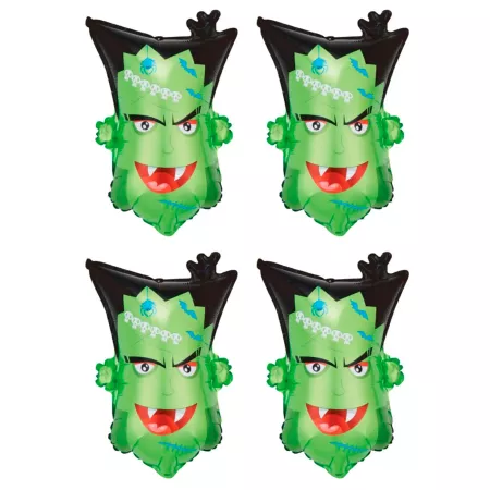Pack 4 Globos Cabeza de Frankenstein 67 x 49 cm Hinchables Halloween Eco