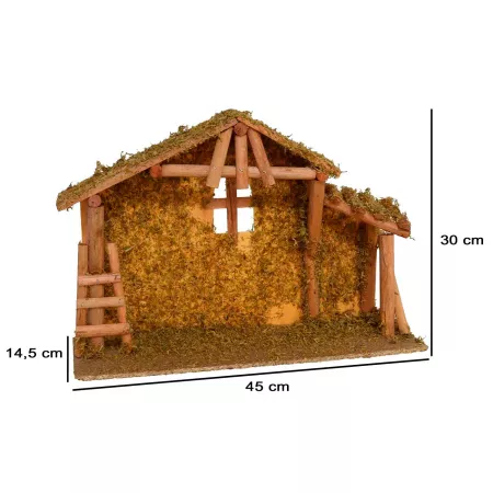 Cueva de Madera Natural para Belén, Pintada a Mano, 45 x 14,5 x 30 cm Cueva de Madera Natural para Belén, Pintada a Mano, 45 x 14,5 x 30 cm