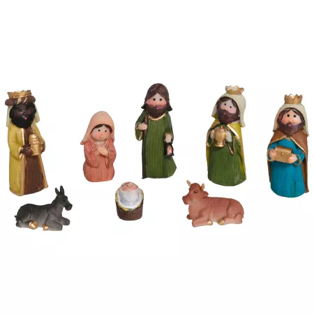 Set 8 Figuras Nacimiento Naïf en Resina – Decoración Navidad