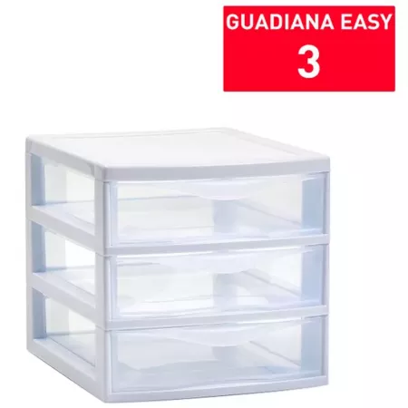 Cajonera Sobremesa 3 Cajones Guadiana Blanca y Transparente Cajonera Sobremesa 3 Cajones Guadiana Blanca y Transparente