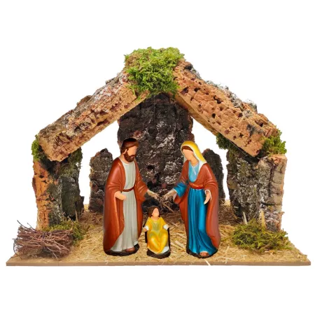 Cueva de Madera y Corcho para Belén, Pintada a Mano, 30 x 20 x 23 cm Cueva de Madera y Corcho para Belén, Pintada a Mano, 30 x 20 x 23 cm