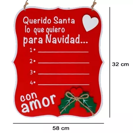 Pack 2 pizarras colgantes para deseos navideños 20 x 16,5 cm Decoración Colorida Pack 2 pizarras colgantes para deseos navideños 20 x 16,5 cm Decoración Colorida