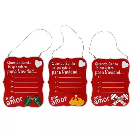 Pack 2 pizarras colgantes para deseos navideños 20 x 16,5 cm Decoración Colorida Pack 2 pizarras colgantes para deseos navideños 20 x 16,5 cm Decoración Colorida