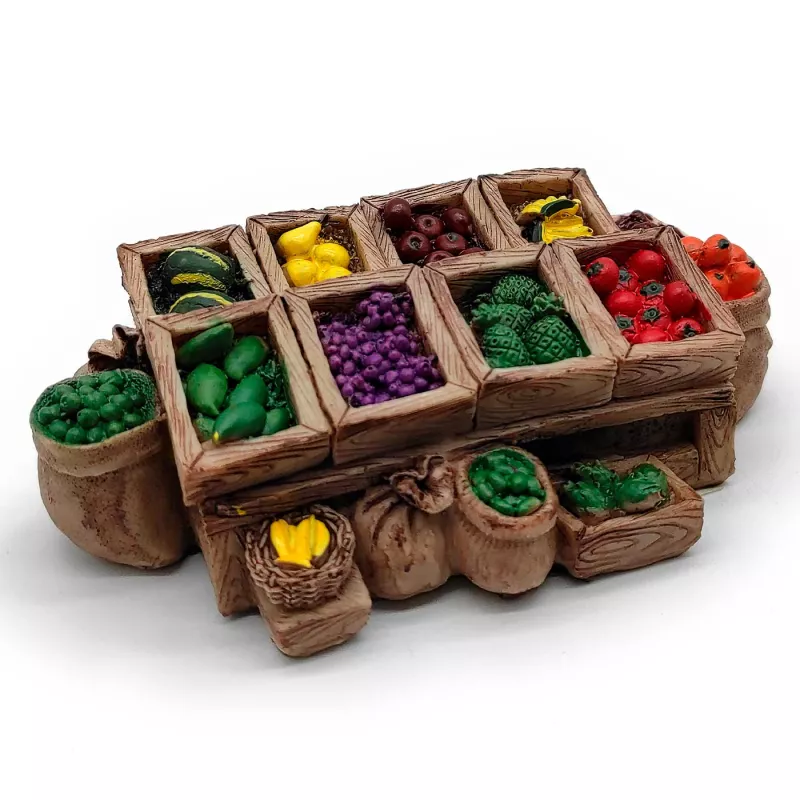 Figura de Stand de verduras para Belén 13,2 x 8 x 4 cm - Adorno Navideño Figura de Stand de verduras para Belén 13,2 x 8 x 4 cm - Adorno Navideño