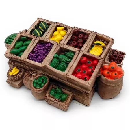 Figura de Stand de verduras para Belén 13,2 x 8 x 4 cm - Adorno Navideño Figura de Stand de verduras para Belén 13,2 x 8 x 4 cm - Adorno Navideño