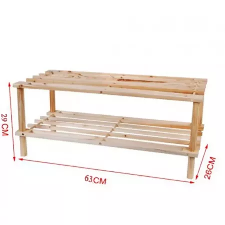 Zapatero compacto 2 estantes 6 pares madera natural Zapatero compacto 2 estantes 6 pares madera natural