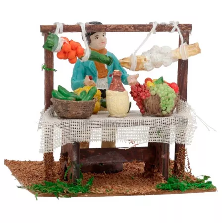Figura de puesto de frutero para Belén 12 x 10,5 cm - Adorno Navideño