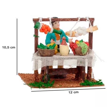 Figura de puesto de frutero para Belén 12 x 10,5 cm - Adorno Navideño