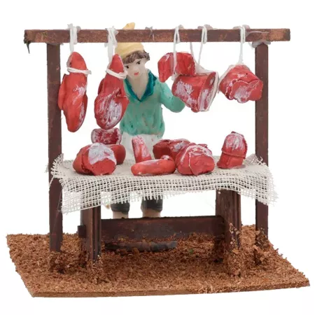 Figura de puesto de carnicero para Belén 12 x 10,5 cm - Adorno Navideño
