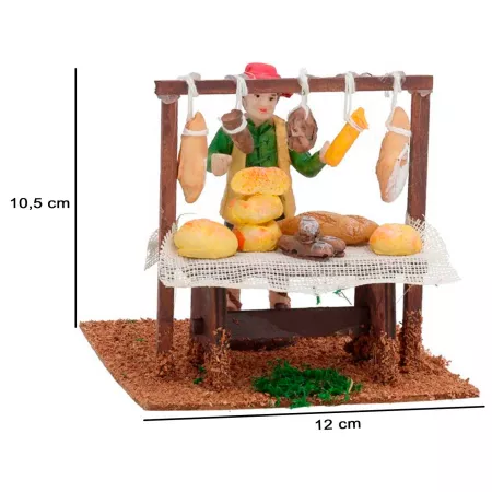 Figura de puesto de panadero para Belén 12 x 10,5 cm - Adorno Navideño