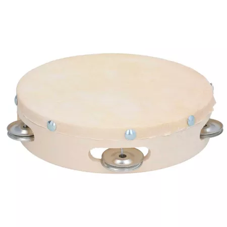 Pandereta de madera para villancicos Decoración Navidad 19 cm