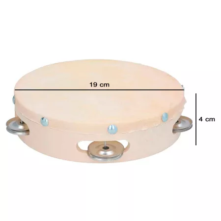 Pandereta de madera para villancicos Decoración Navidad 19 cm