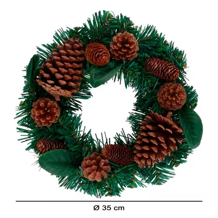 Corona de Navidad Decorativa con Piñas 35 cm