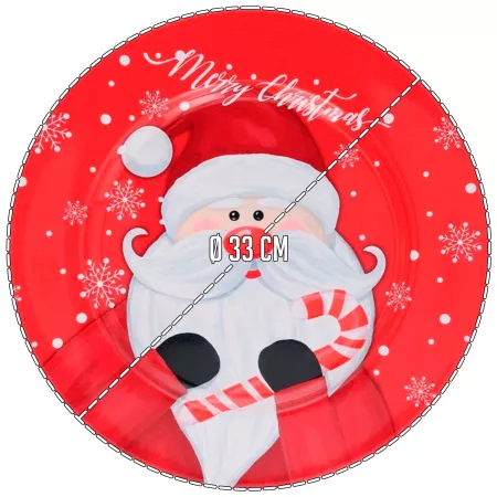 Pack 2 Bajoplatos Papá Noel Navidad Ø33 cm - Mesa Festiva
