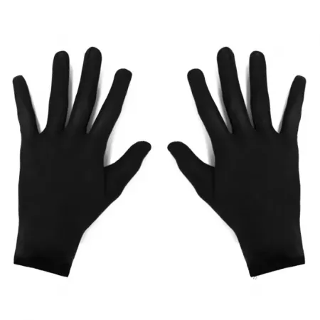 Guantes Cortos Negros Suaves para Disfraces – Talla Única Adulto Guantes Cortos Negros Suaves para Disfraces – Talla Única Adulto