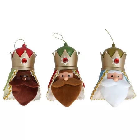 Pack de 3 colgantes de Rey Mago con luz para Decoración Navidad 15 cm