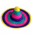 Tradineur - Sombrero mexicano multicolor para jóvenes y adultos. Carnaval, halloween y celebraciones, 50 x 20 cm