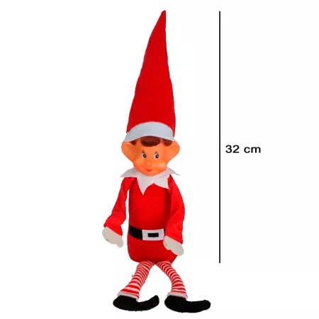Muñeco Elfo Swoh sentado para Decoración Navidad 32 cm