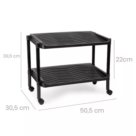 Zapatero con ruedas 2 Estantes 4 Pares Plástico Resistente