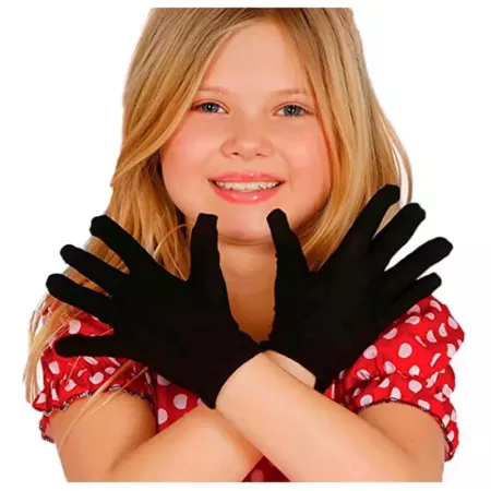 Guantes infantiles negros suaves, talla única para disfraces Guantes infantiles negros suaves, talla única para disfraces