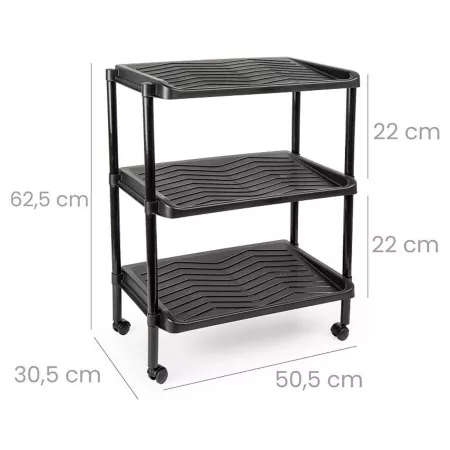 Zapatero con ruedas 3 Estantes 6 Pares Plástico Resistente