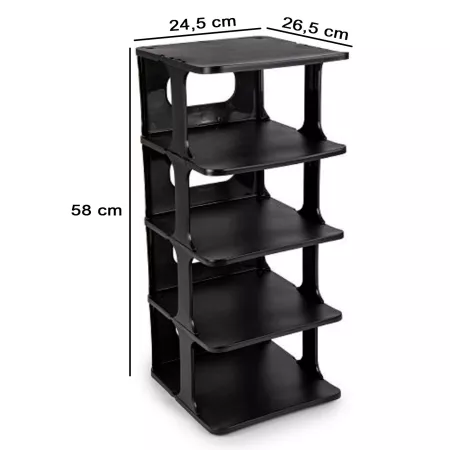 Zapatero apilable 5 Estantes 10 Pares Plástico Resistente