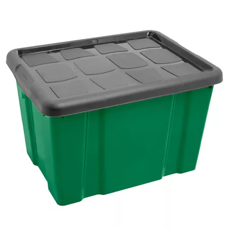Caja de almacenamiento 25L verde y gris para hogar