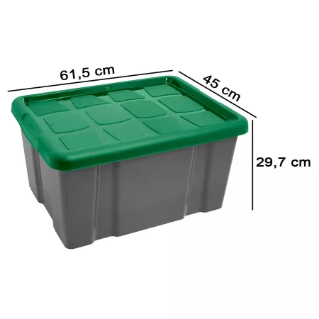 Caja de almacenamiento 60L verde y gris para hogar