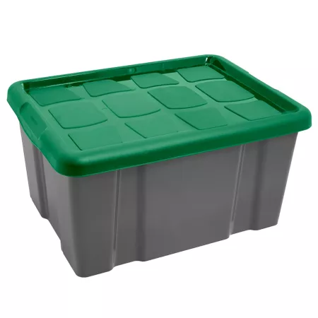Caja de almacenamiento 60L verde y gris para hogar